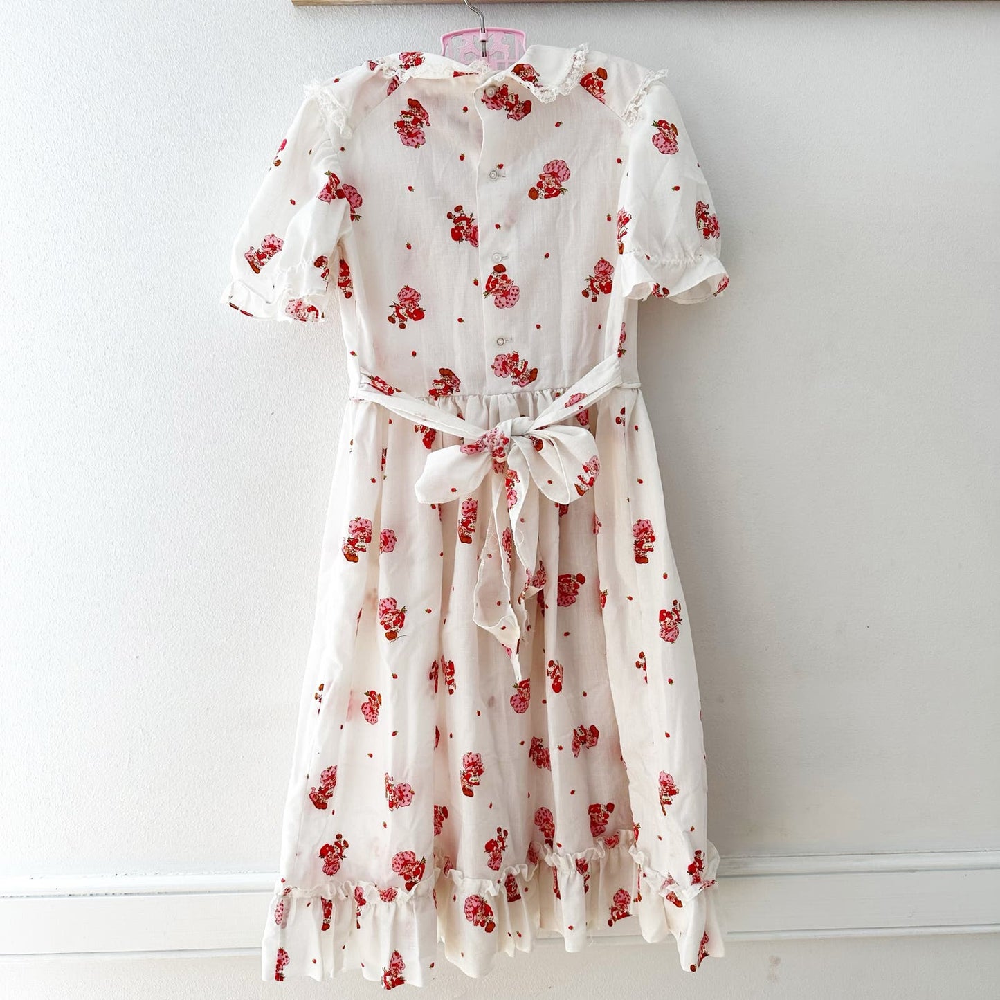 Vintage Handmade 80s Strawberry Shortcake Full Length Dress: 7y? - Yellow Clover Vintage Kids Clothes