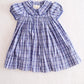 Strasburg Purple Plaid Flower Embroidered Button Dress: 18m? - Yellow Clover Vintage Kids Clothes