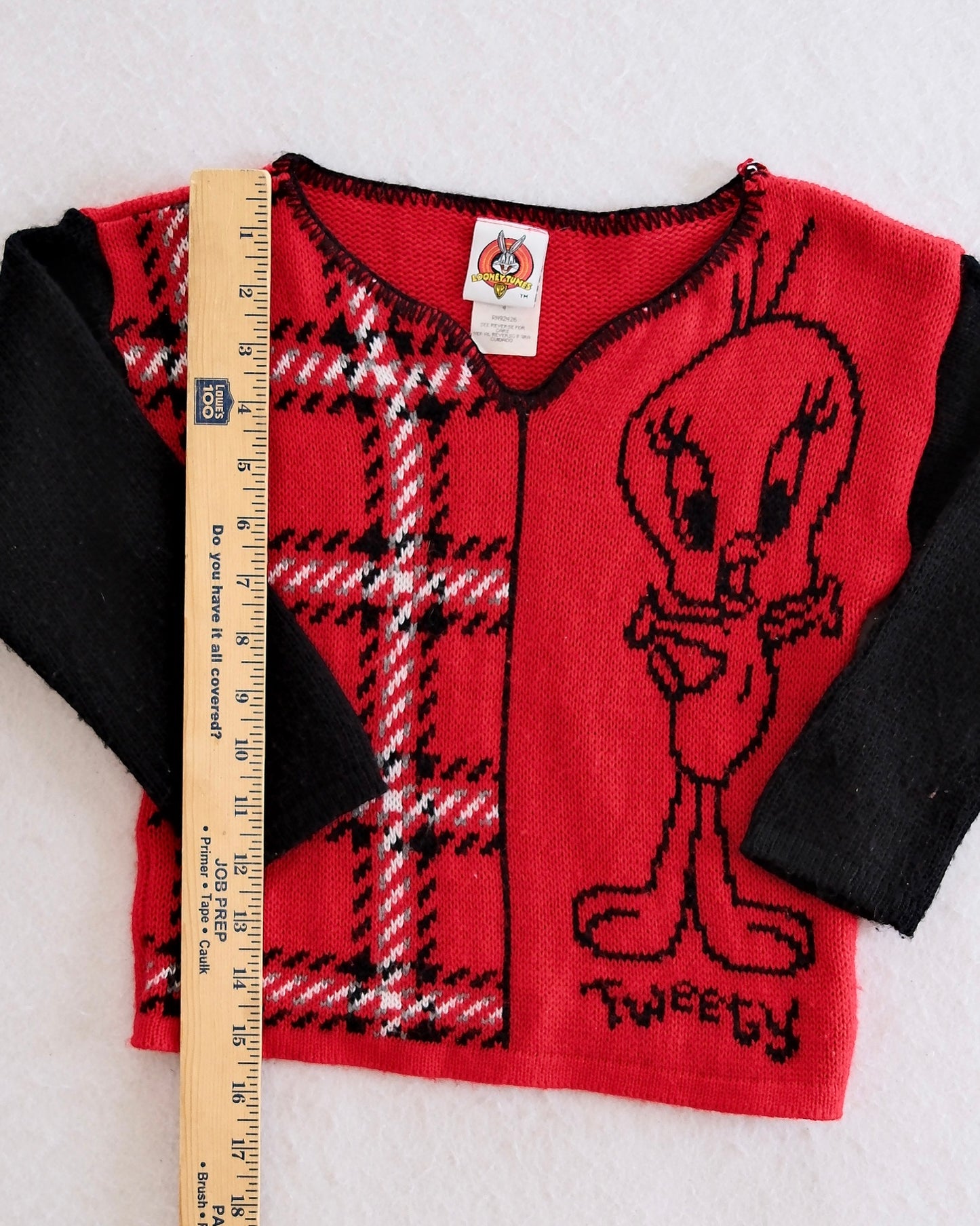 Vintage Looney Tunes Tweety Red Sweater: 4T
