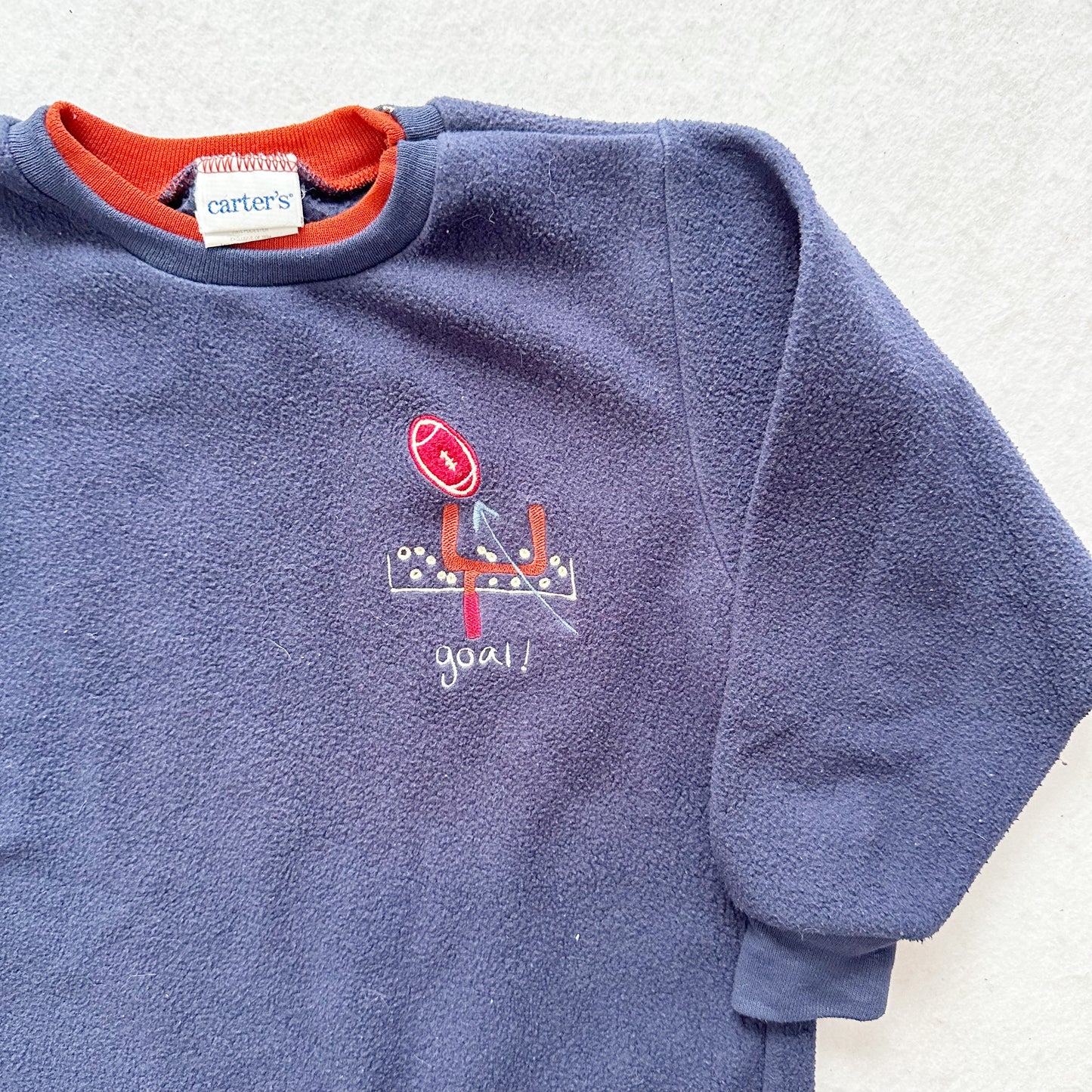 Vintage Carter’s Field Goal Embroidered Fleece Sweatshirt: 5T - Yellow Clover Vintage Kids Clothes