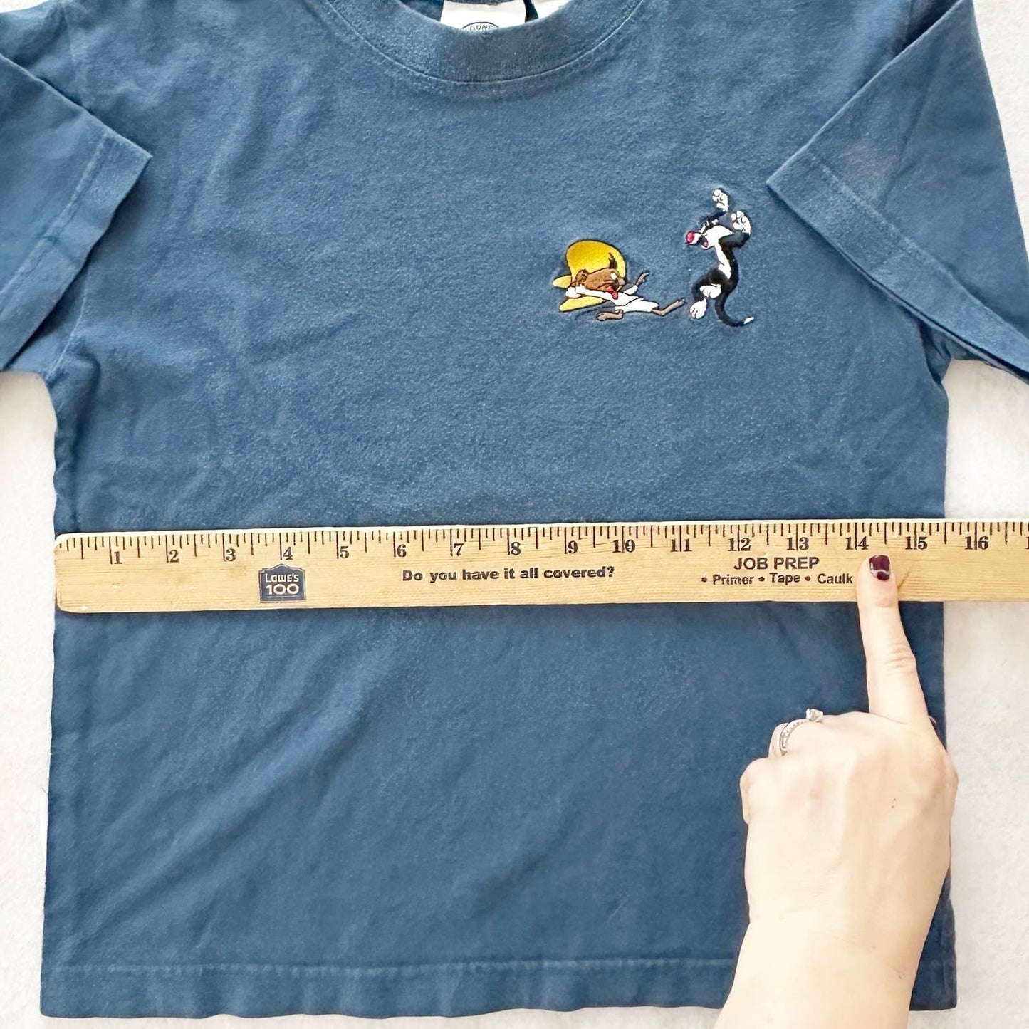 Vintage Looney Tunes Sylvester and Speedy Embroidered Tee: 8y - Yellow Clover Vintage Kids Clothes