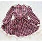 Vintage Sandy’s Girls Plaid Eyelet Twirl Skirt Dress: 6y - Yellow Clover Vintage Kids Clothes
