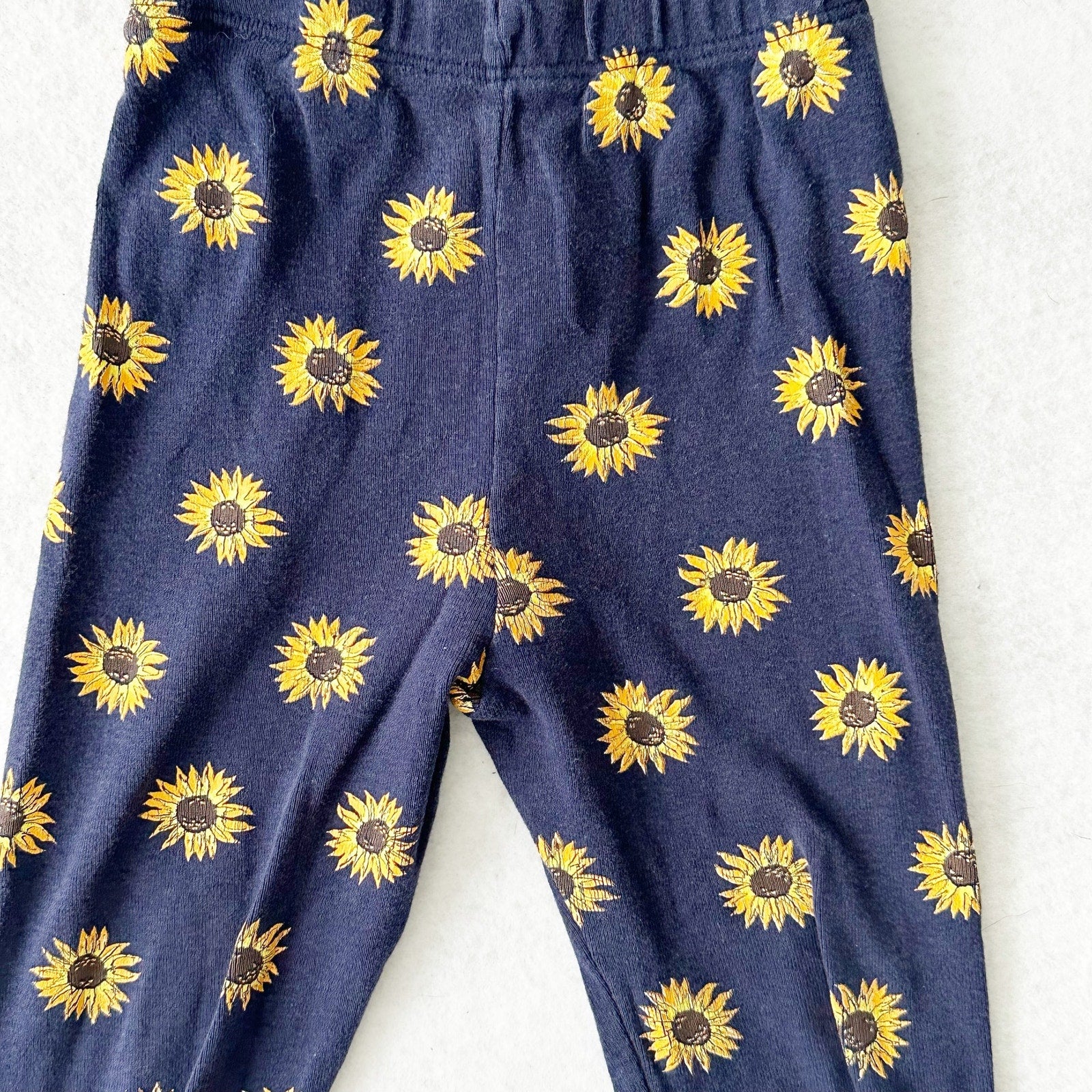 Vintage Spumoni Goose Sunflower Peplum Top + Leggings: 6y - Yellow Clover Vintage Kids Clothes