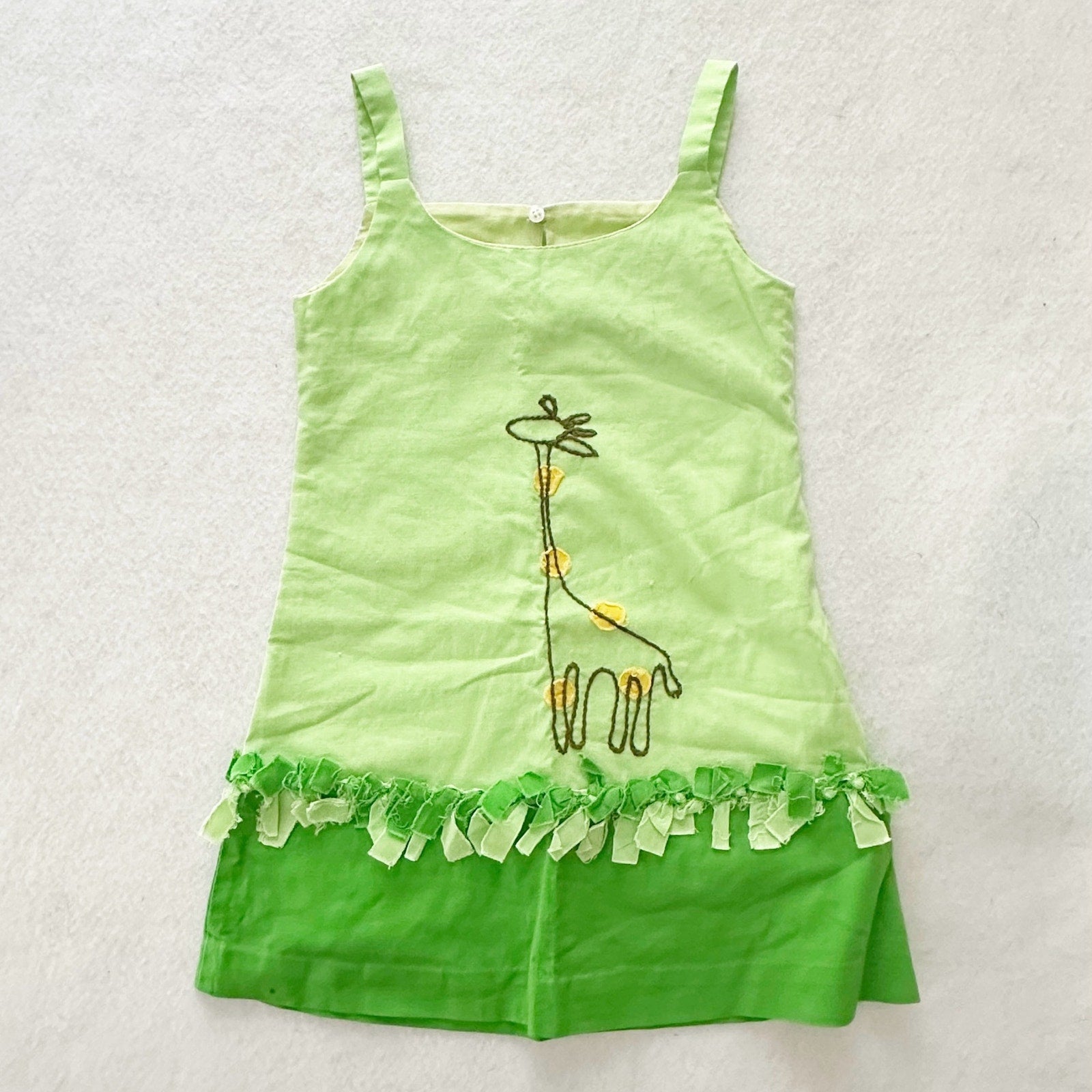 Vintage Isabel Garreton Giraffe Dress: 4T - Yellow Clover Vintage Kids Clothes