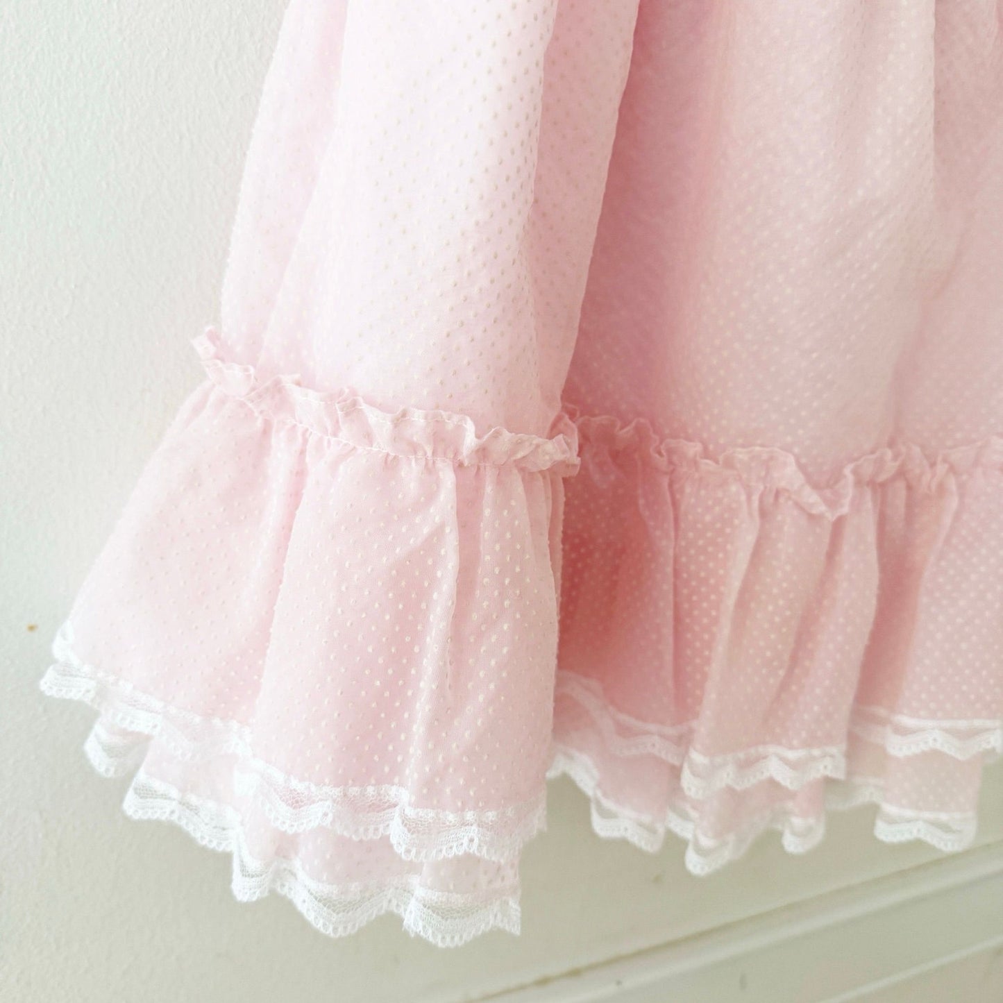 Vintage Bryan Swiss Dot Flocked Ruffled Lace Kids Dress: 5