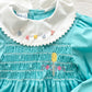 Vintage Polly Flinders Candy Embroidery + Buttons Smocked Dress: 6y