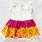 Vintage Hawaiian Print Pink and Yellow Floral Dress: 7y
