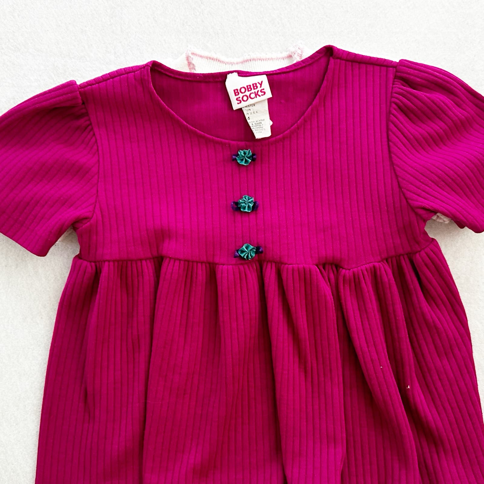 Vintage Bundle of Girls Ribbed Tops: 3T? - Yellow Clover Vintage Kids Clothes