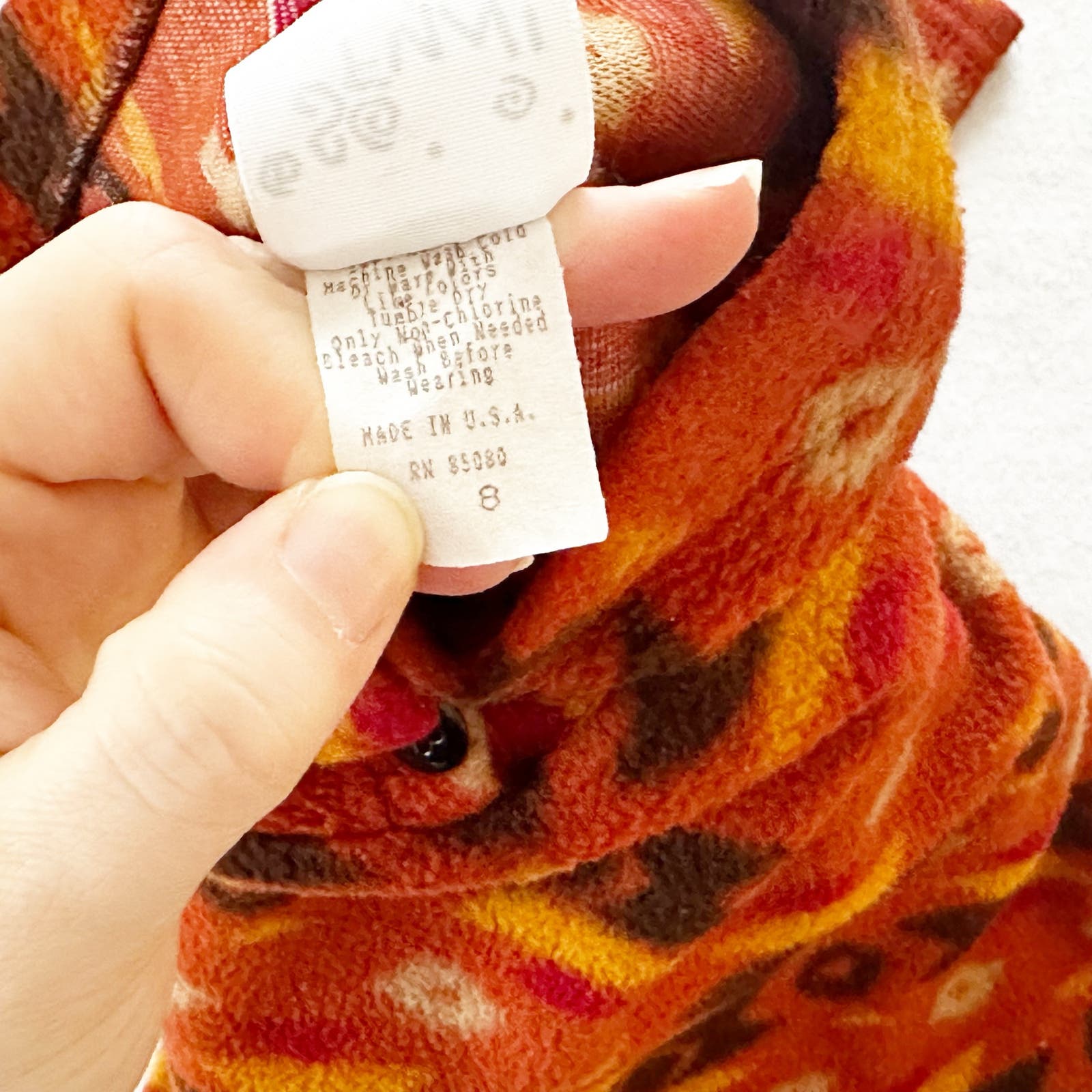 Vintage So Fun Kids Funnel Neck Print Fleece Pullover: 8y - Yellow Clover Vintage Kids Clothes