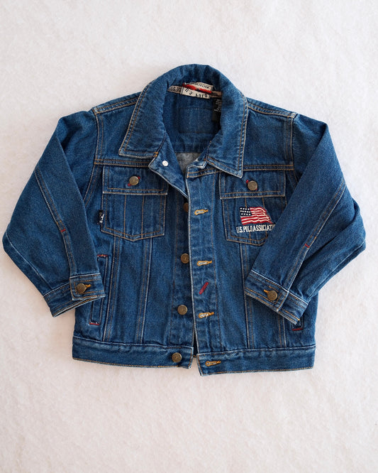 Y2K US Polo Association Embroidered Denim Jacket: 4T