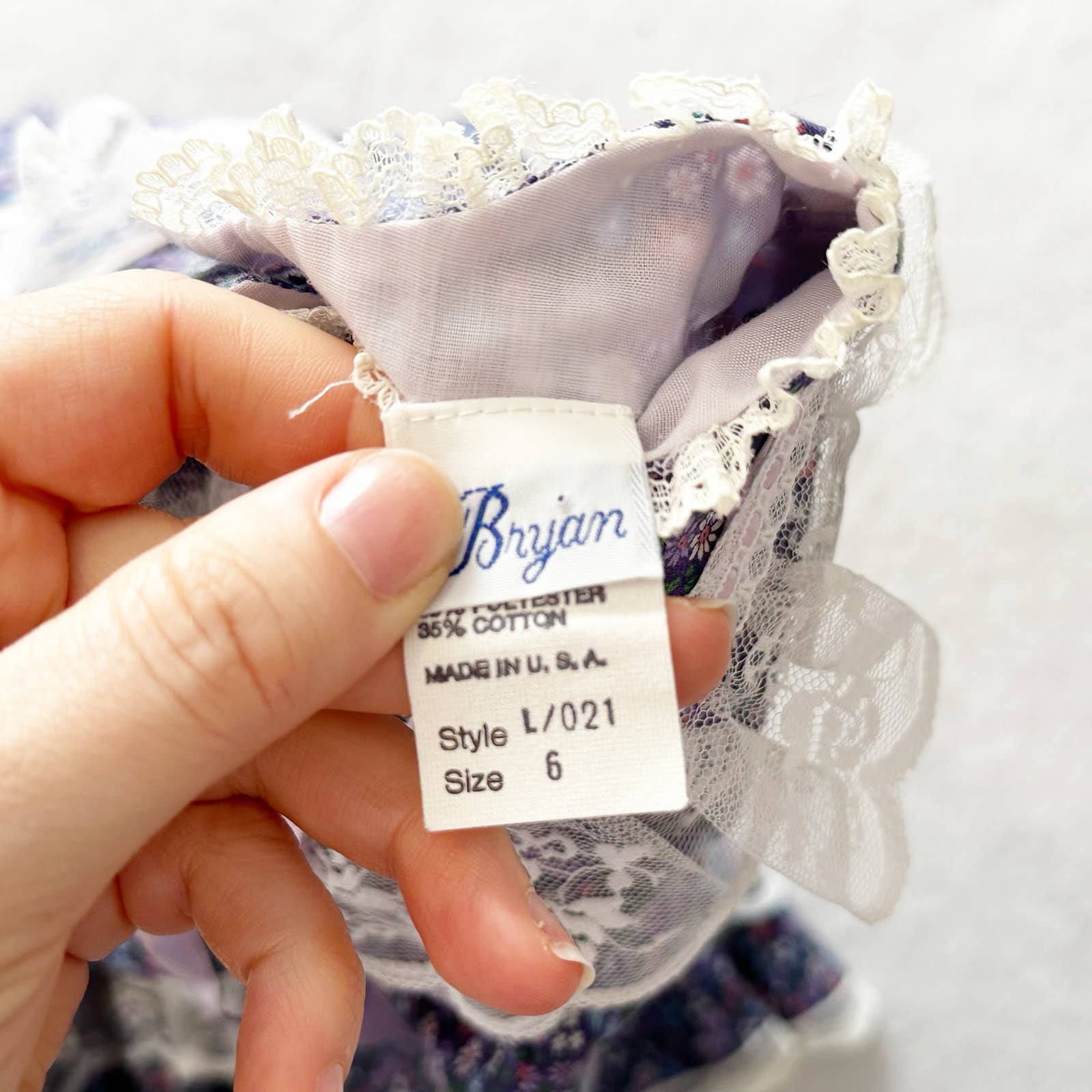 Vintage Bryan Lilac Calico Ditsy Floral Dress: 6y - Yellow Clover Vintage Kids Clothes