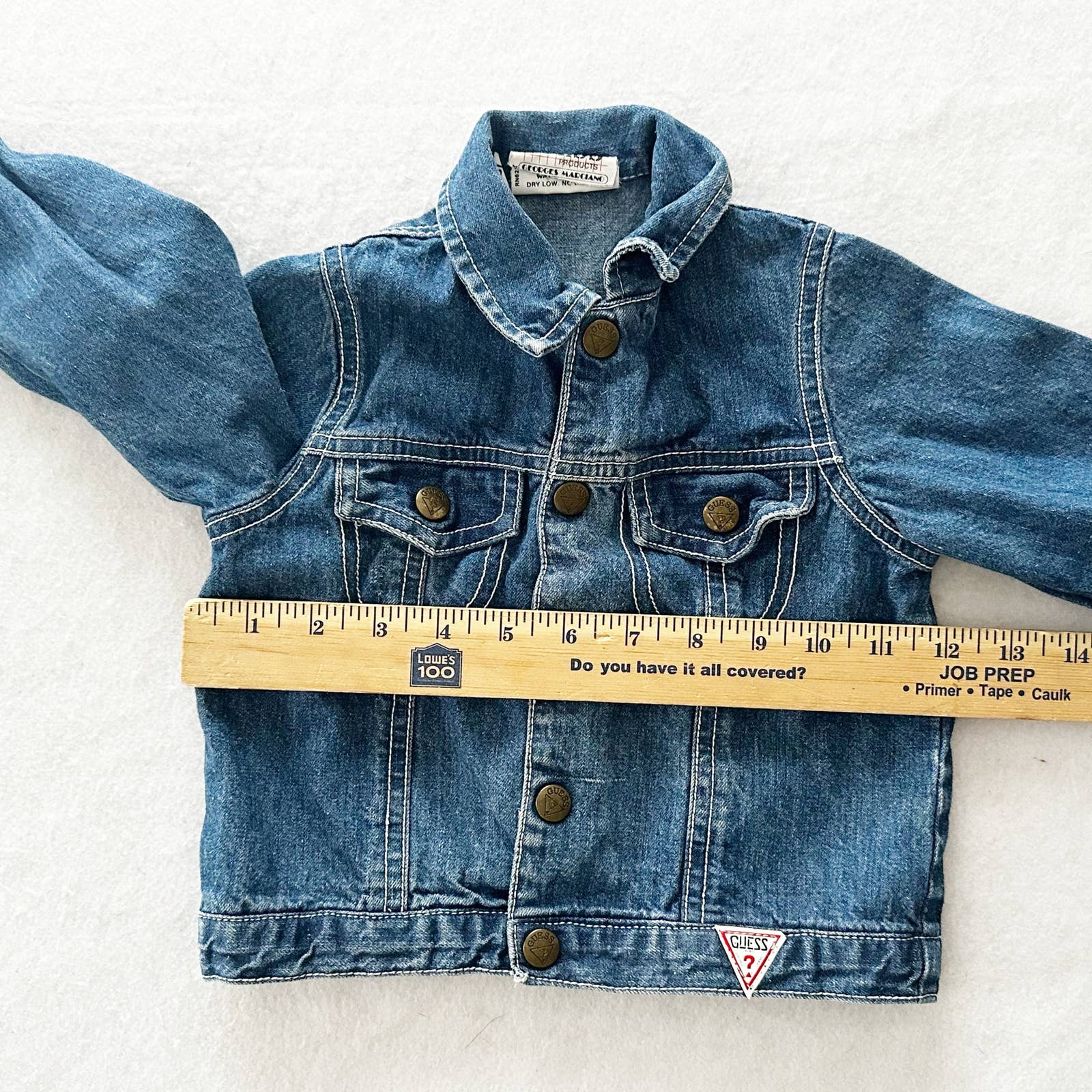 Vintage Guess Baby Denim Jacket with Back Design: 18m - Yellow Clover Vintage Kids Clothes
