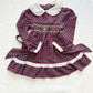 Vintage JM Rags Plaid Smocked Embroidered Long Sleeve Dress: 4T - Yellow Clover Vintage Kids Clothes