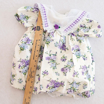 Vintage Thomas Purple Floral Bubble Hem Baby Dress, 24M