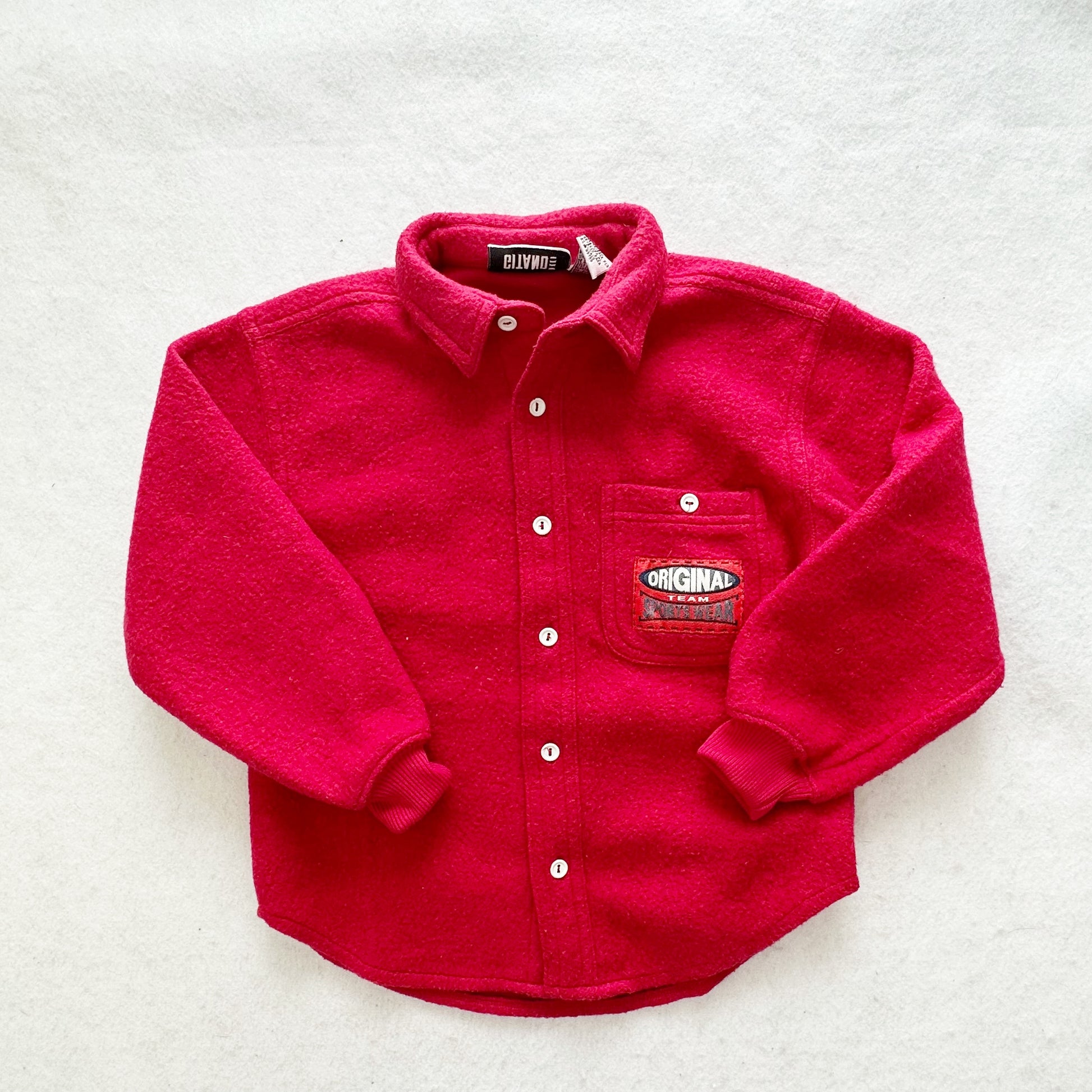 Vintage Gitano Original Team Sports Wear Fleece Shirt Jacket: 6y - Yellow Clover Vintage Kids Clothes