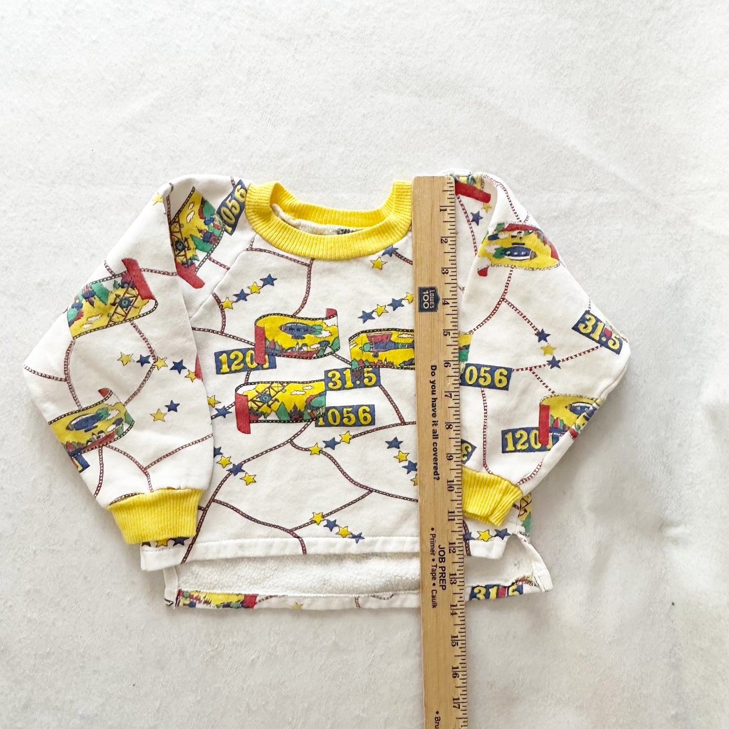 Vintage Stars and Airplanes Sweatshirt: 24m? - Yellow Clover Vintage Kids Clothes