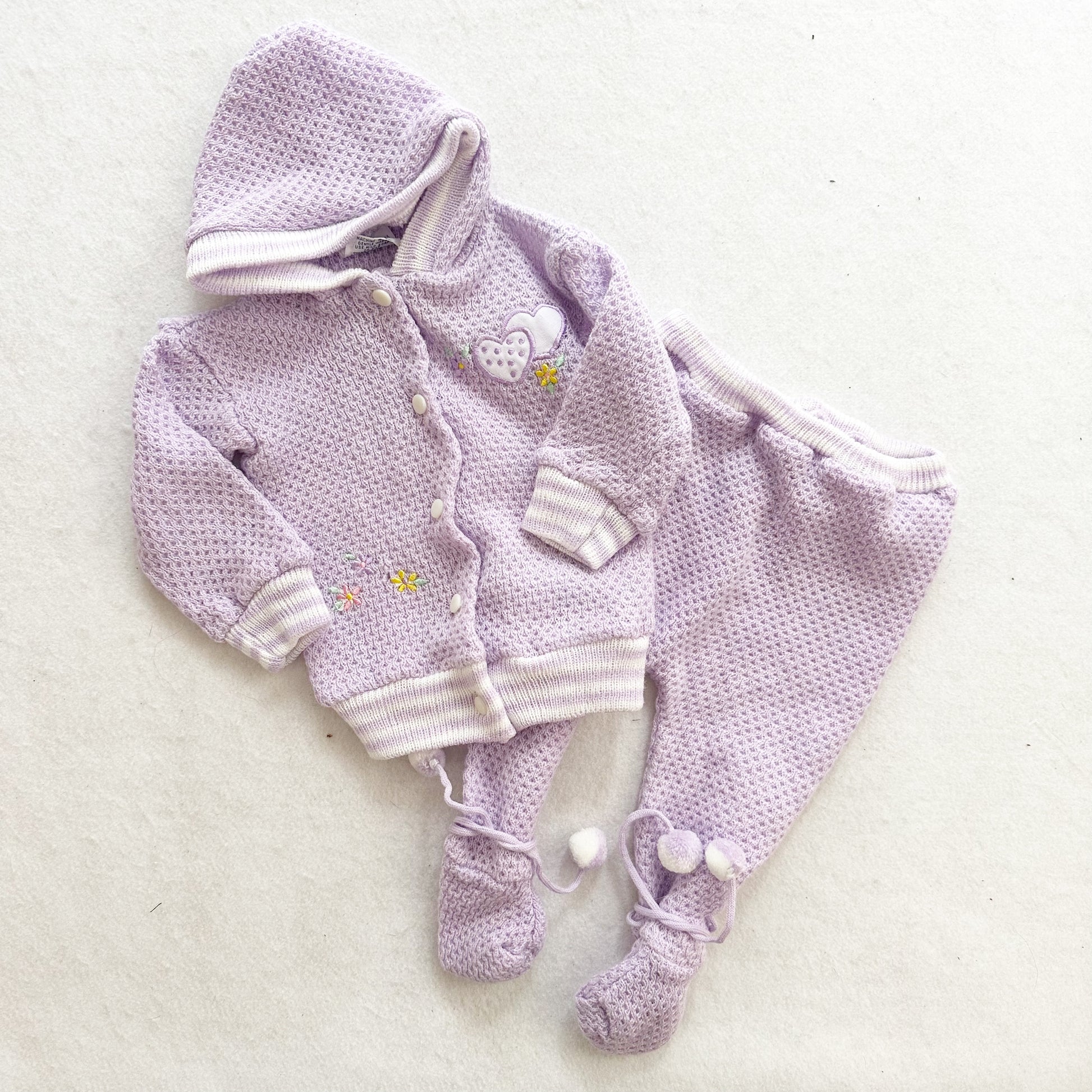Vintage Lerner Shops Lilac Knit Sweater Set: 18m - Yellow Clover Vintage Kids Clothes