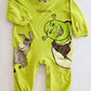 Y2K 2004 Shrek and Donkey Graphic Baby Romper - Yellow Clover Vintage Kids Clothes