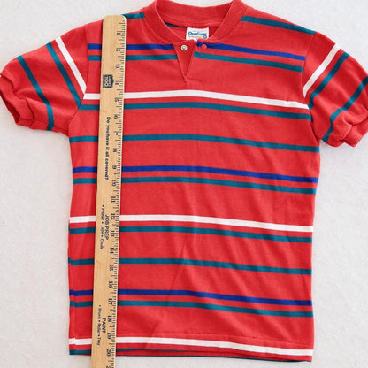 Vintage Healthtex Red Stripe Henley, size 12y?