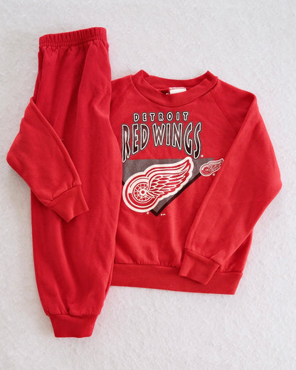 Vintage NHL Detroit Red Wings Sweatshirt Set: 3T - Yellow Clover Vintage Kids Clothes