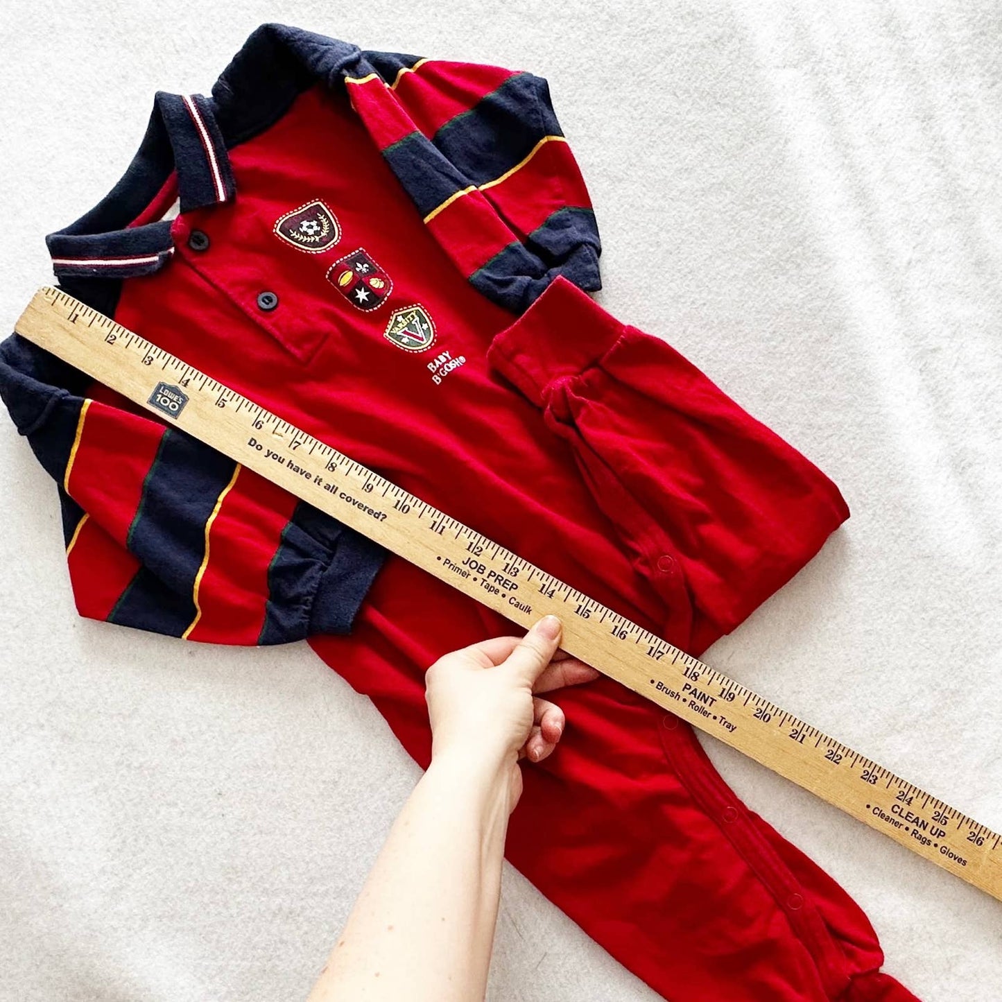 Vintage OshKosh Baby B’gosh Rugby Stripe Varsity Romper: 24m