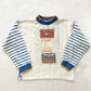 Vintage Buster Brown Travel Theme Striped Tee: 6y? - Yellow Clover Vintage Kids Clothes
