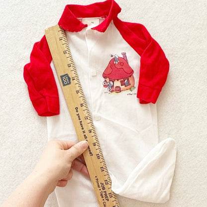 Vintage 1981 Smurfs Baby Sleeper: NB - Yellow Clover Vintage Kids Clothes