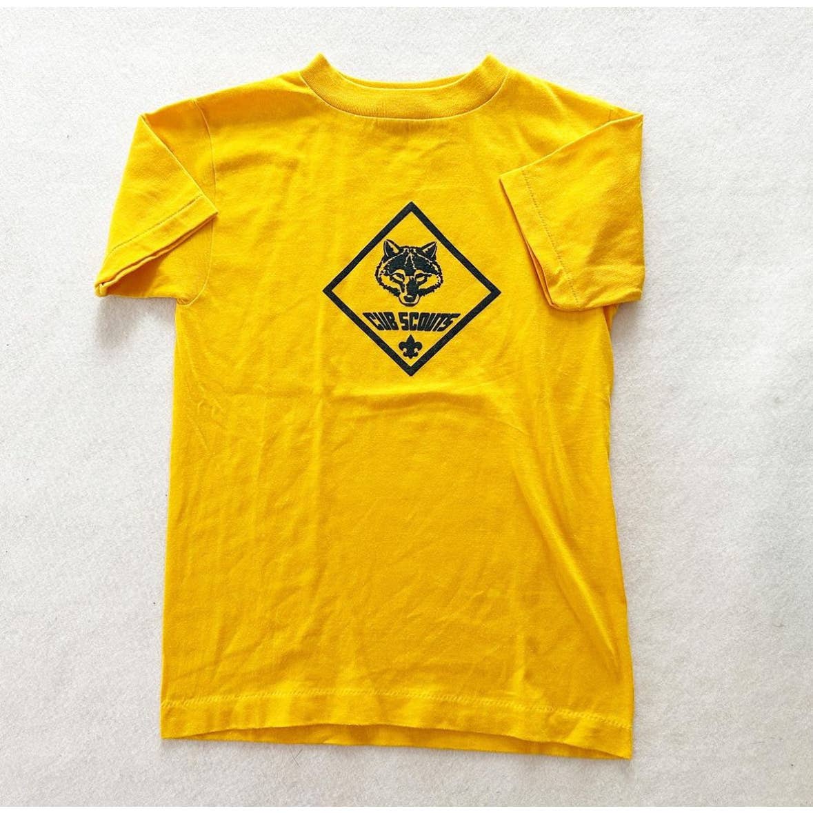 Vintage Cub Scouts Single Stitch Tee: 7/8y? - Yellow Clover Vintage Kids Clothes