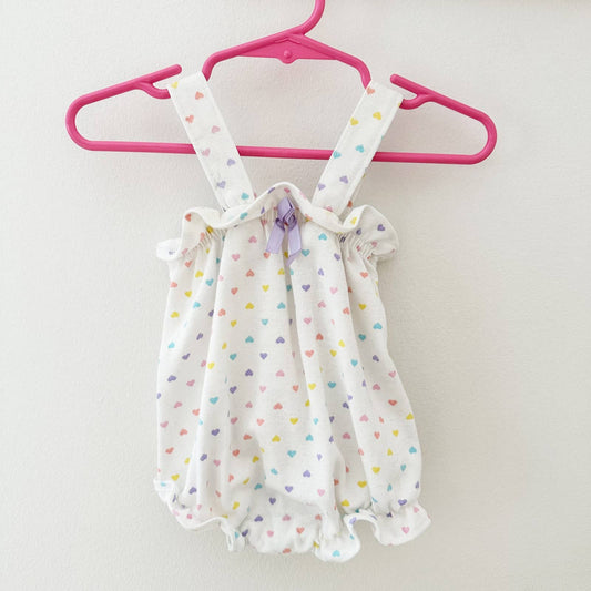 Vintage Healthtex Pastel Hearts Baby Girl Bubble Romper: 6m - Yellow Clover Vintage Kids Clothes