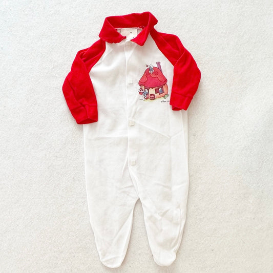 Vintage 1981 Smurfs Baby Sleeper: NB - Yellow Clover Vintage Kids Clothes