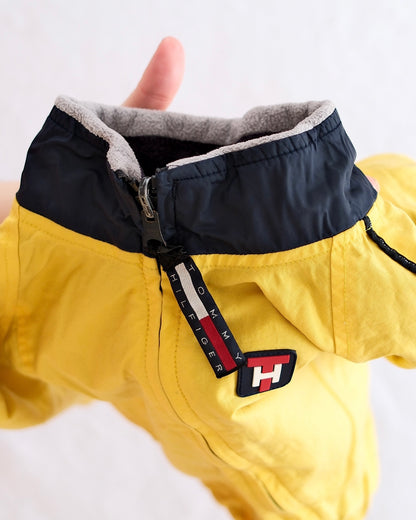 Vintage Tommy Hilfiger Reversible Navy + Yellow Fleece Jacket: 3T - Yellow Clover Vintage Kids Clothes