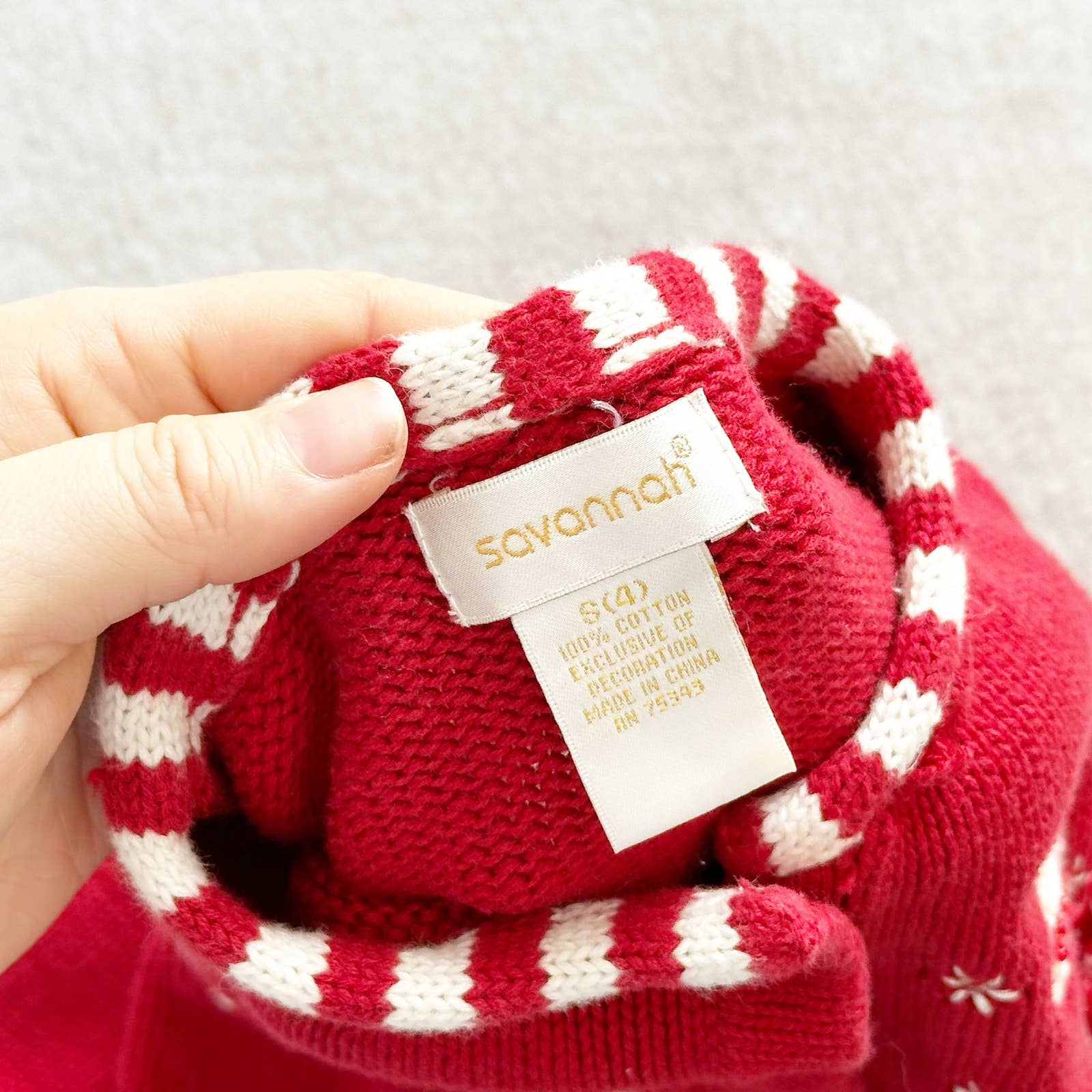 Y2K Savannah Candy Cane Embellished Cardigan: 4T - Yellow Clover Vintage Kids Clothes