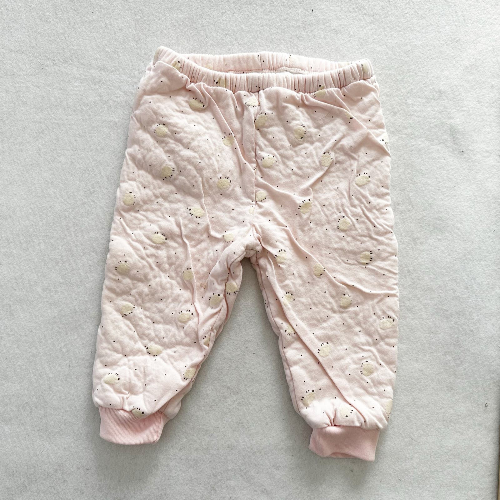 Vintage Flossy Sheep Applique Quilted Sweatshirt Set: 12m - Yellow Clover Vintage Kids Clothes