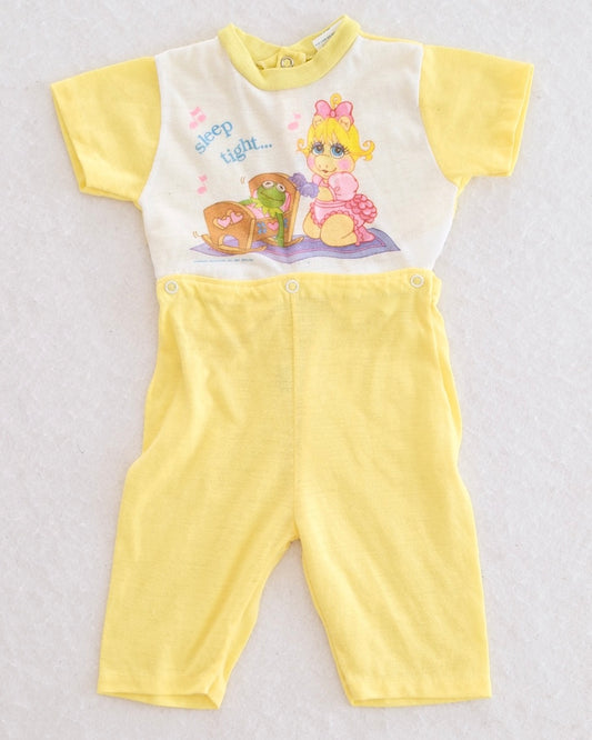 Vintage Muppet Babies Pajamas Set: 9m - Yellow Clover Vintage Kids Clothes