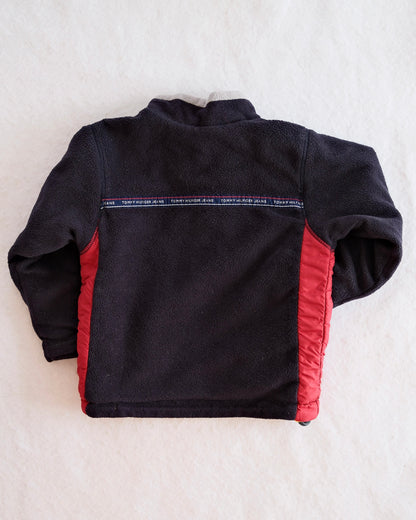Vintage Tommy Hilfiger Reversible Navy + Yellow Fleece Jacket: 3T - Yellow Clover Vintage Kids Clothes