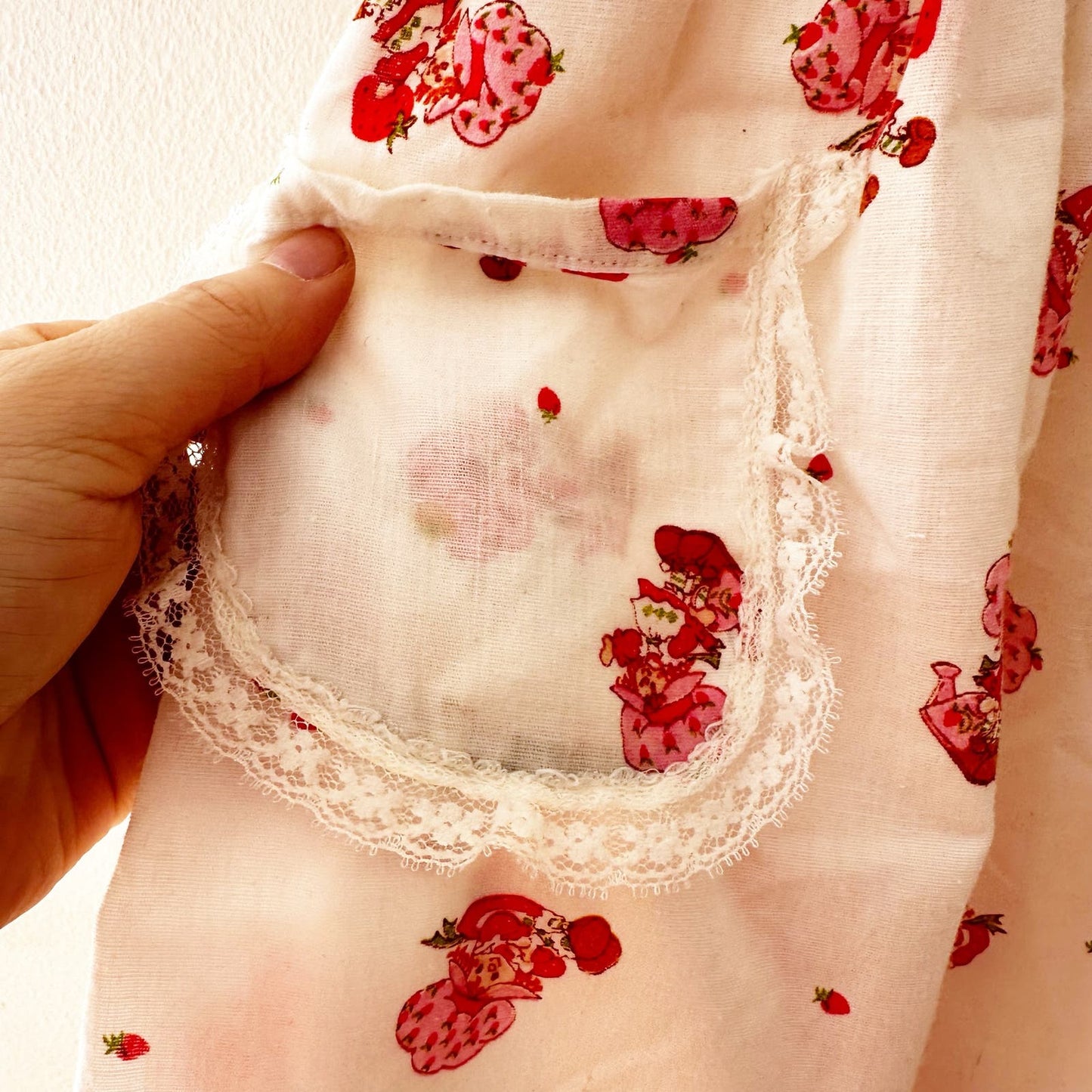 Vintage Handmade 80s Strawberry Shortcake Full Length Dress: 7y? - Yellow Clover Vintage Kids Clothes