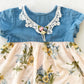 Vintage Memories by Jo Lene Chambray Floral Dress