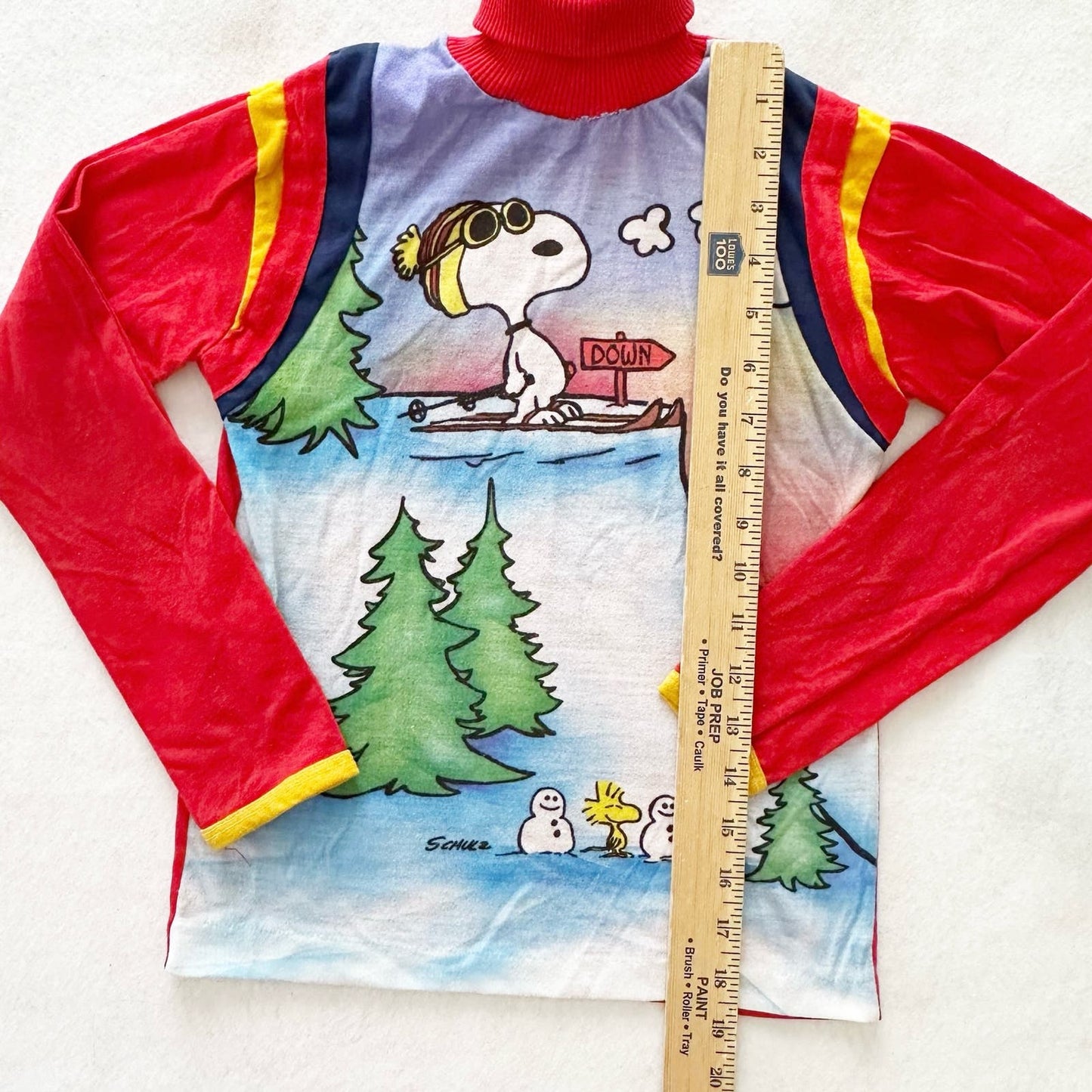 Vintage Rob Roy Snoopy Ski Turtleneck Tee: 7y - Yellow Clover Vintage Kids Clothes