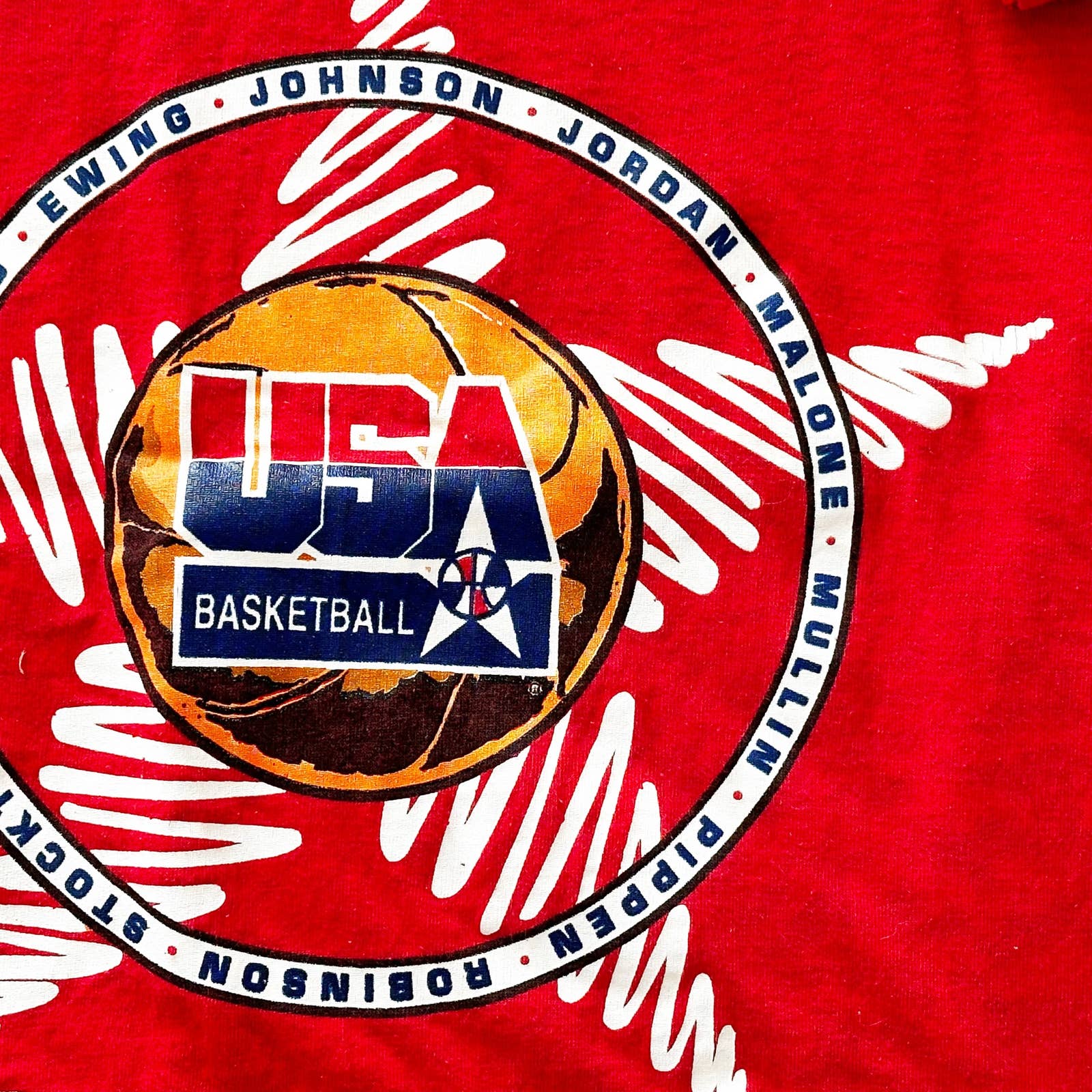 Vintage USA Basketball Single Stitch Tee: 8/10y? - Yellow Clover Vintage Kids Clothes