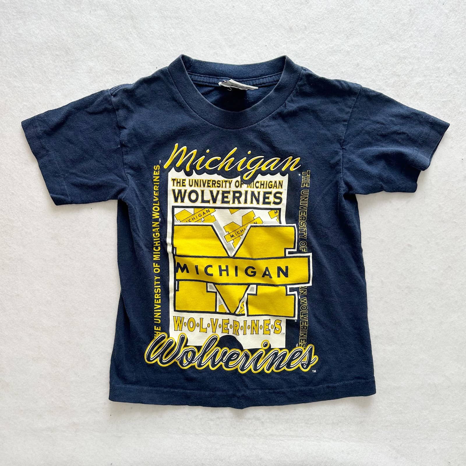 Vintage Michigan Wolverines Graphic Tee: 6/7y? - Yellow Clover Vintage Kids Clothes