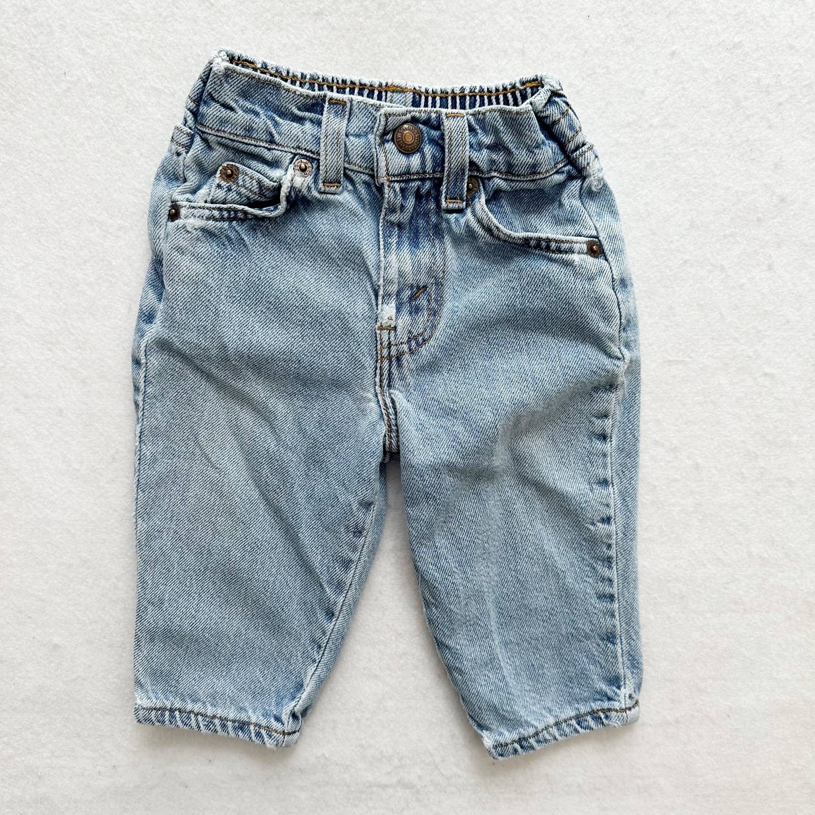 Vintage Levi’s Light Wash Orange Tab Jeans: 12m - Yellow Clover Vintage Kids Clothes