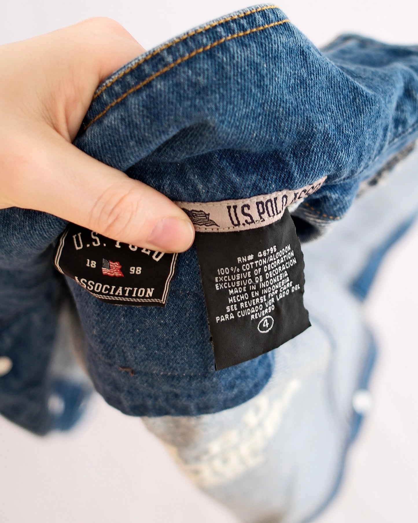 Y2K US Polo Association Embroidered Denim Jacket: 4T