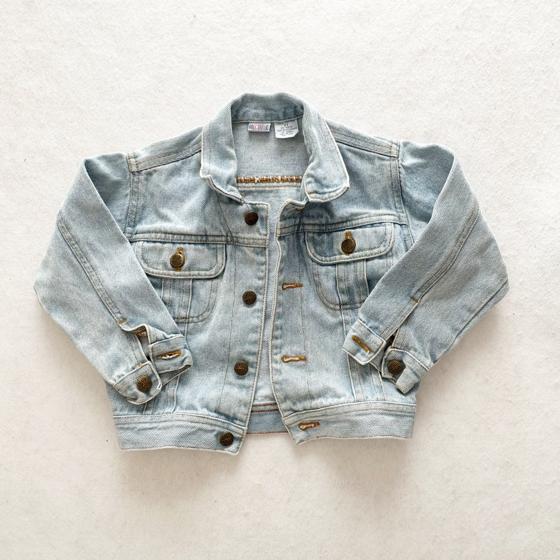 Vintage Okie Dokie Light Wash Denim Jacket: 2/3T - Yellow Clover Vintage Kids Clothes