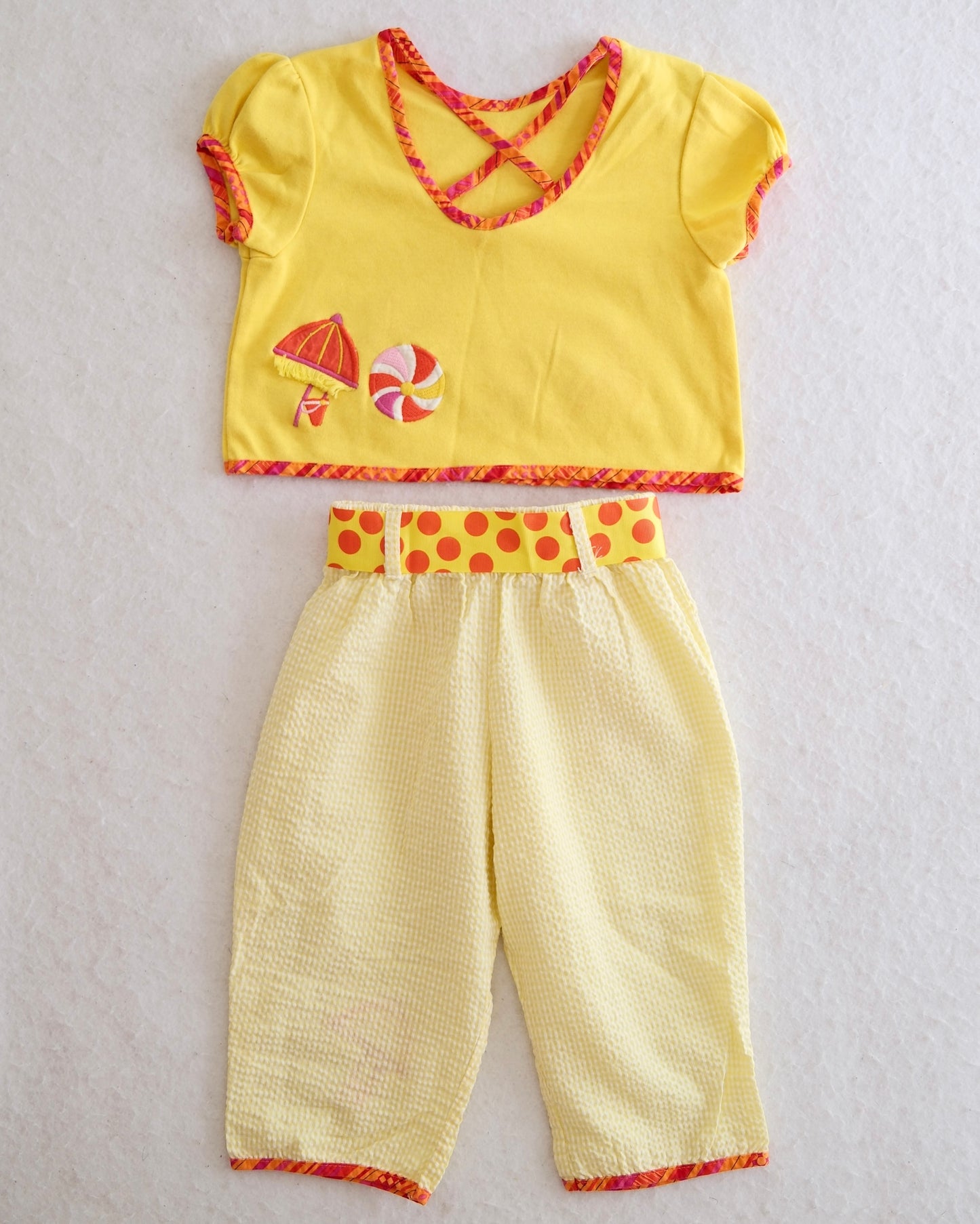 Y2K Molly & Millie Yellow 2-Piece Beach Set: 24m?