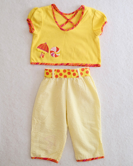 Y2K Molly & Millie Yellow 2-Piece Beach Set: 24m?