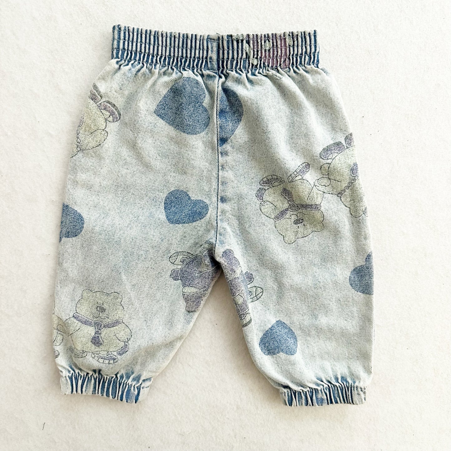 Vintage Kuzzins Teddy Bear Jogger Jeans: 6m? - Yellow Clover Vintage Kids Clothes