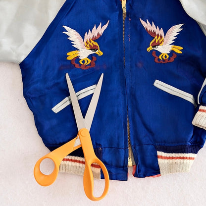 Vintage 1950s Sukajan Style Panama Bomber Jacket: 3T - Yellow Clover Vintage Kids Clothes