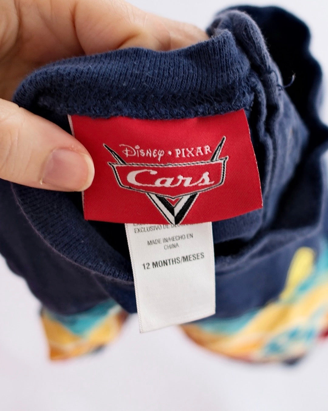 Y2K Disney Pixar Cats Lightning McQueen Tee: 12m - Yellow Clover Vintage Kids Clothes