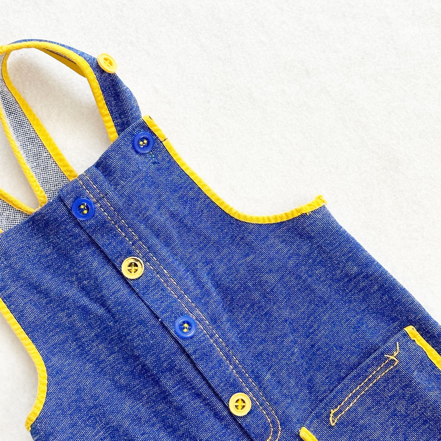 Vintage Danish Stretch Flare Romper: 12/18m - Yellow Clover Vintage Kids Clothes