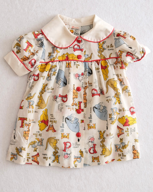 Vintage Sears Winnie the Pooh ABCs Girls Dress